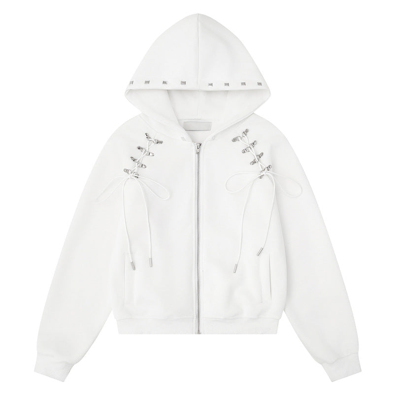 Double sided multi button tied bow jacket